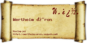 Wertheim Áron névjegykártya